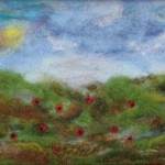 Needle Felted Field of Poppies