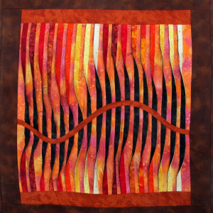 Waves of Fire art quilt