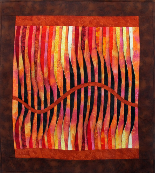 Waves of Fire art quilt