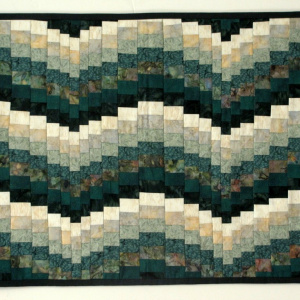 Green Bargello Quilted Coffee Table Runner