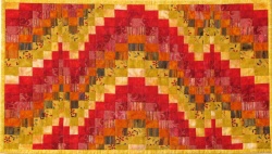 Reds and Yellows Bargello Quilted Coffee Table Runner