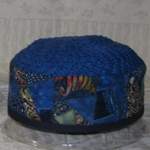 Blue Crazy-Quilted Hat