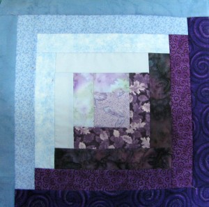Log cabin block for Quiltsy quilt