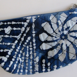 Blue-white cosmetic bag