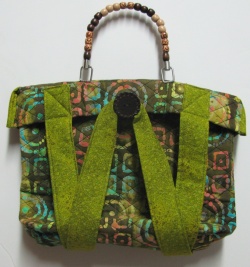 Olive green batik purse