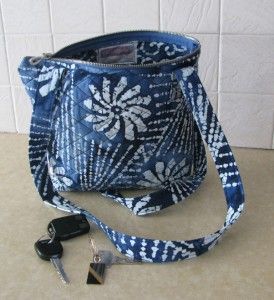 Blue batik purse