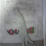 cat in fridge tracing
