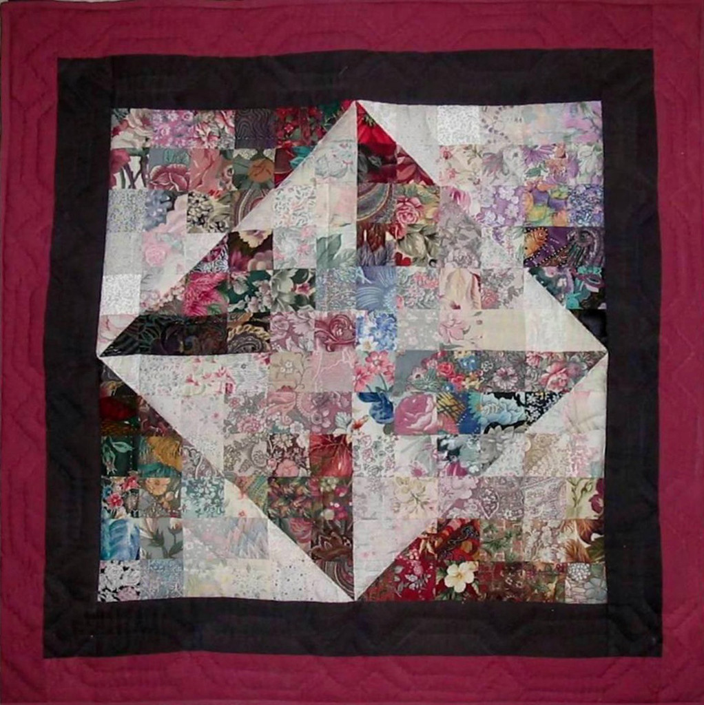 Watercolor Windmill art quilt