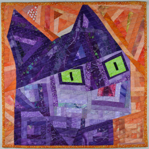Abstract Cat fabric art