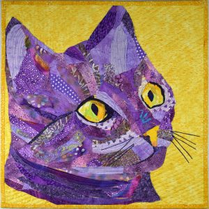 Complementary Colors Cat fabric art
