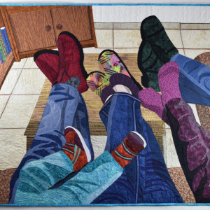 Put Up Your Feet and Take It Easy fabric art