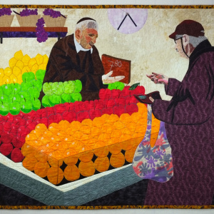 Rainbow of Colors at the Jerusalem Market fabric art