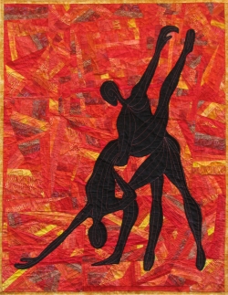 Tango Dancers fabric art