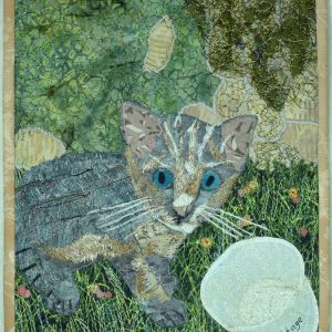 Kitten and Cottage Cheese fabric art