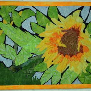 Sunflower fabric art