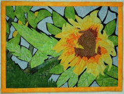 Sunflower fabric art