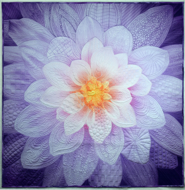 Wholecloth Flower fabric art