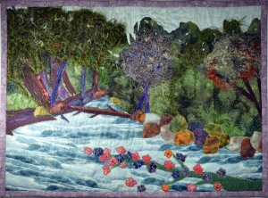 Along the Jordan River fabric art