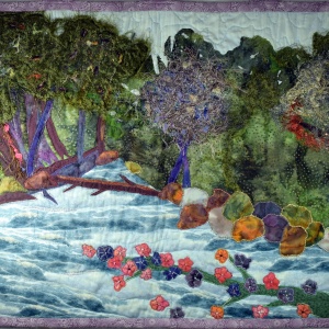 Along the Jordan River fabric art