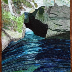 Grotto at Rosh Hanikra fabric art