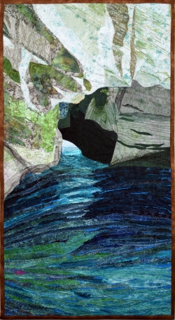 Grotto at Rosh Hanikra fabric art