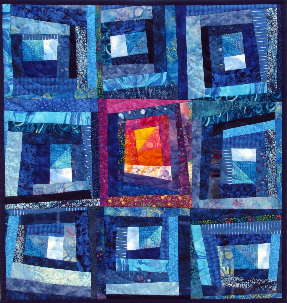 Beach at Sunrise fabric art