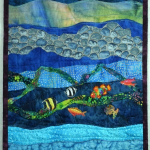 Mediterranean Seascape fabric art