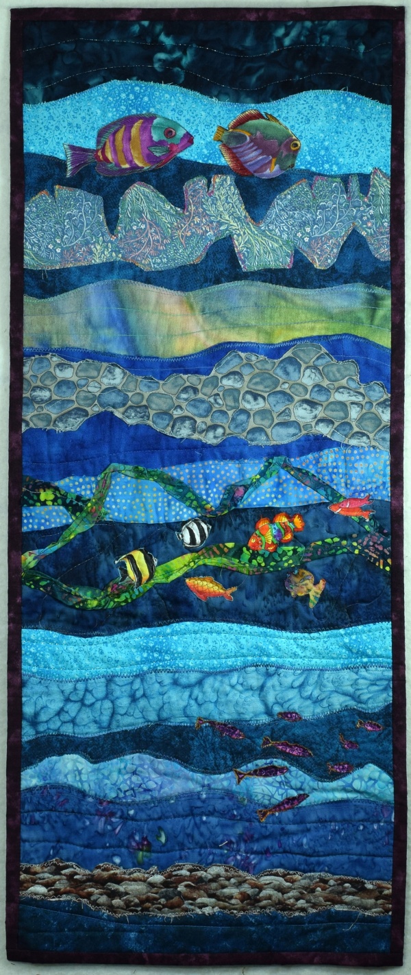 Mediterranean Seascape fabric art